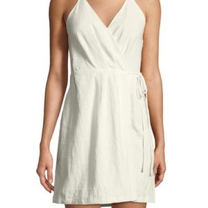 ASTR off white wrap halter dress